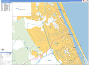 Daytona Beach  Wall Map Basic Style